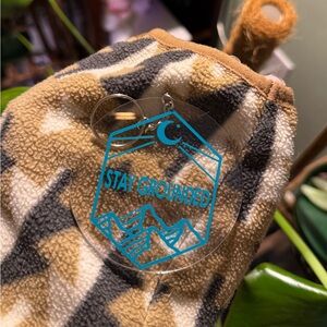 Stay Grounded Keychain with Geometric Design